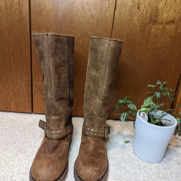 Caterpillar Woman's Florencia Brown Leather Mid Calf Waterproof Boots - Picture 2 of 12